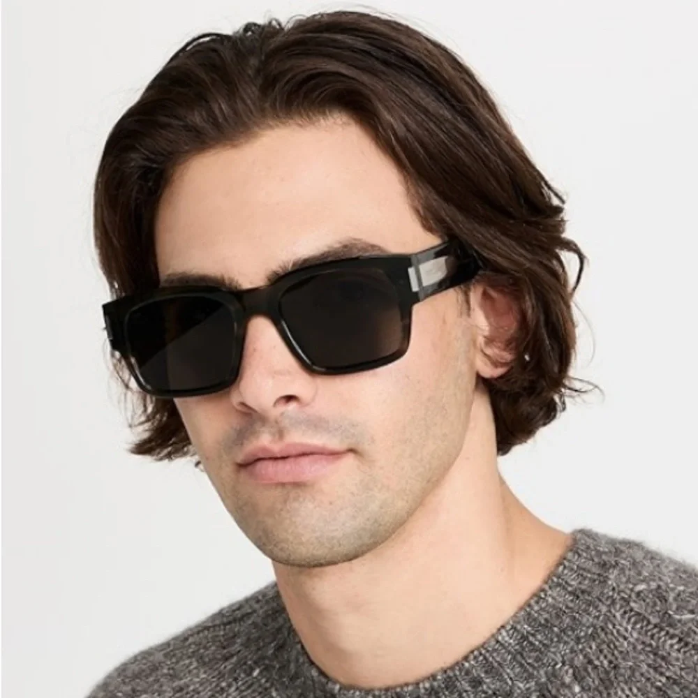 NEW SAINT LAURENT SL617 001 SQUARE BLACK SL 617 001 UNISEX SUNGLASSES